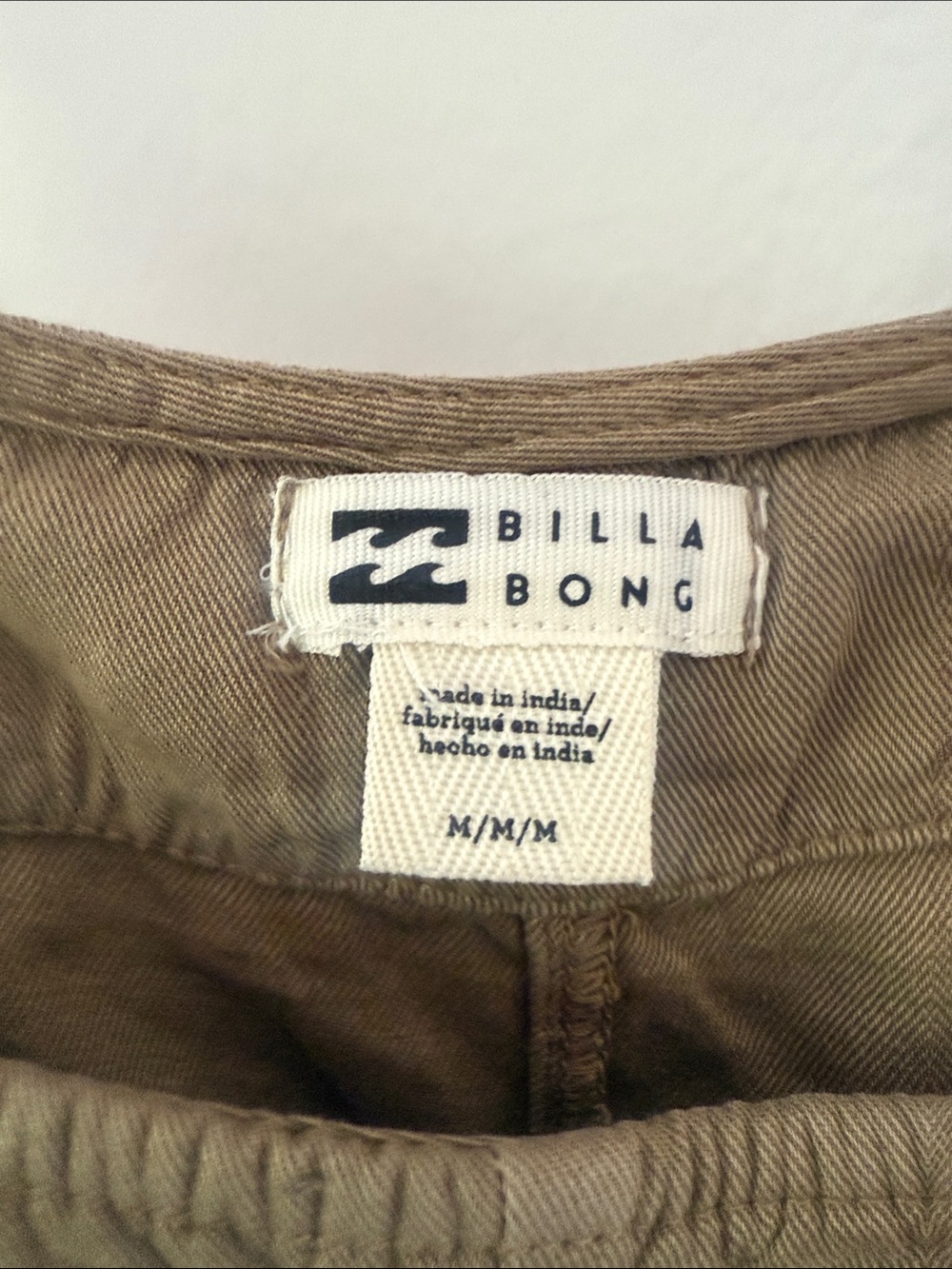 Billabong wild pursuit short overalls Olive Green Linen-Blend Romper - Picture 4 of 4